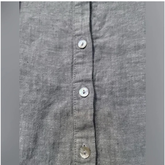 100% linen Halston dress size L with drop waist detail - Picture 4 of 6